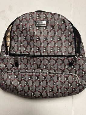 Lauren Ralph Lauren Logo Backpack Black Red White Women Designer